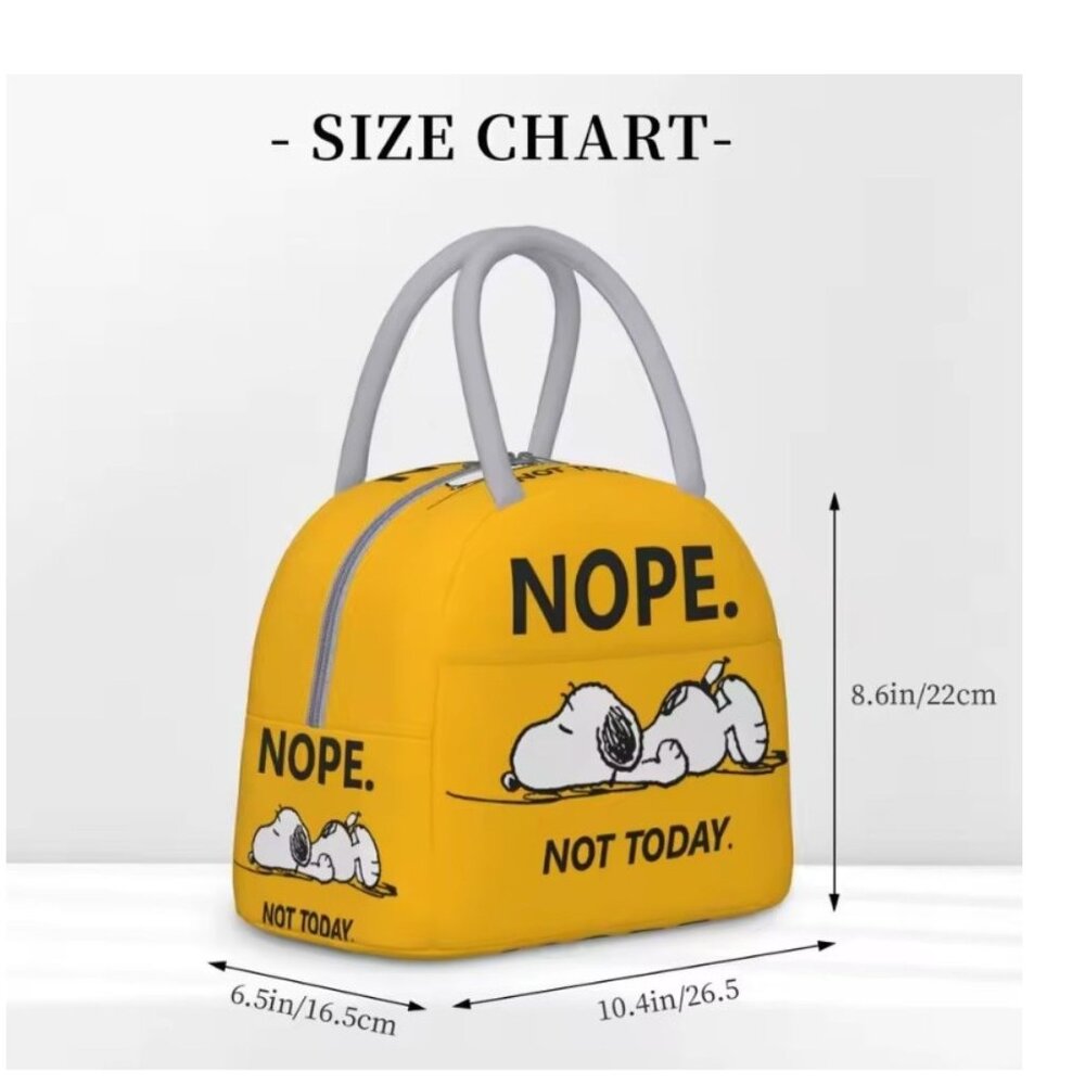 Snoopy Woodstock Insulated Lunch Bag Peanuts Reusable Tote - Picture 2 of 5